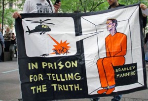 Supporters of Manning at the Occupy Wall Street protest 10/4/11 NYC