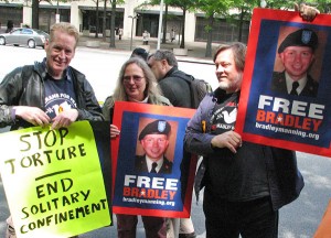 Bradley Manning supporters at Occupy Dept. of Justice rally in DC 4/24/12