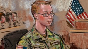 Pfc. Bradley Manning. Courtroom sketch, credit: Reuters. 