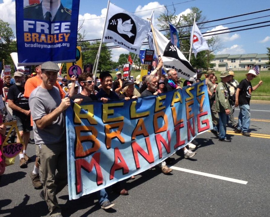 Supporters marched on Ft. Meade for PFC Bradley Manning (Photo: Nathan Fuller)