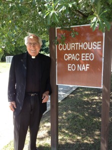 Bishop Thomas Gumbleton has been campaigning for human rights and humanitarian causes for decades. He travelled to Fort Meade and was in court today to support Bradley Manning. 